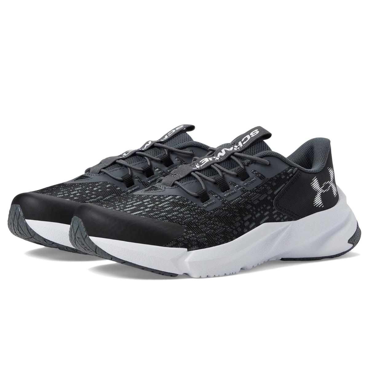 Boy`s Sneakers Athletic Shoes Under Armour Kids Scramjet 5 AC Little Kid Black/Pitch Gray/White