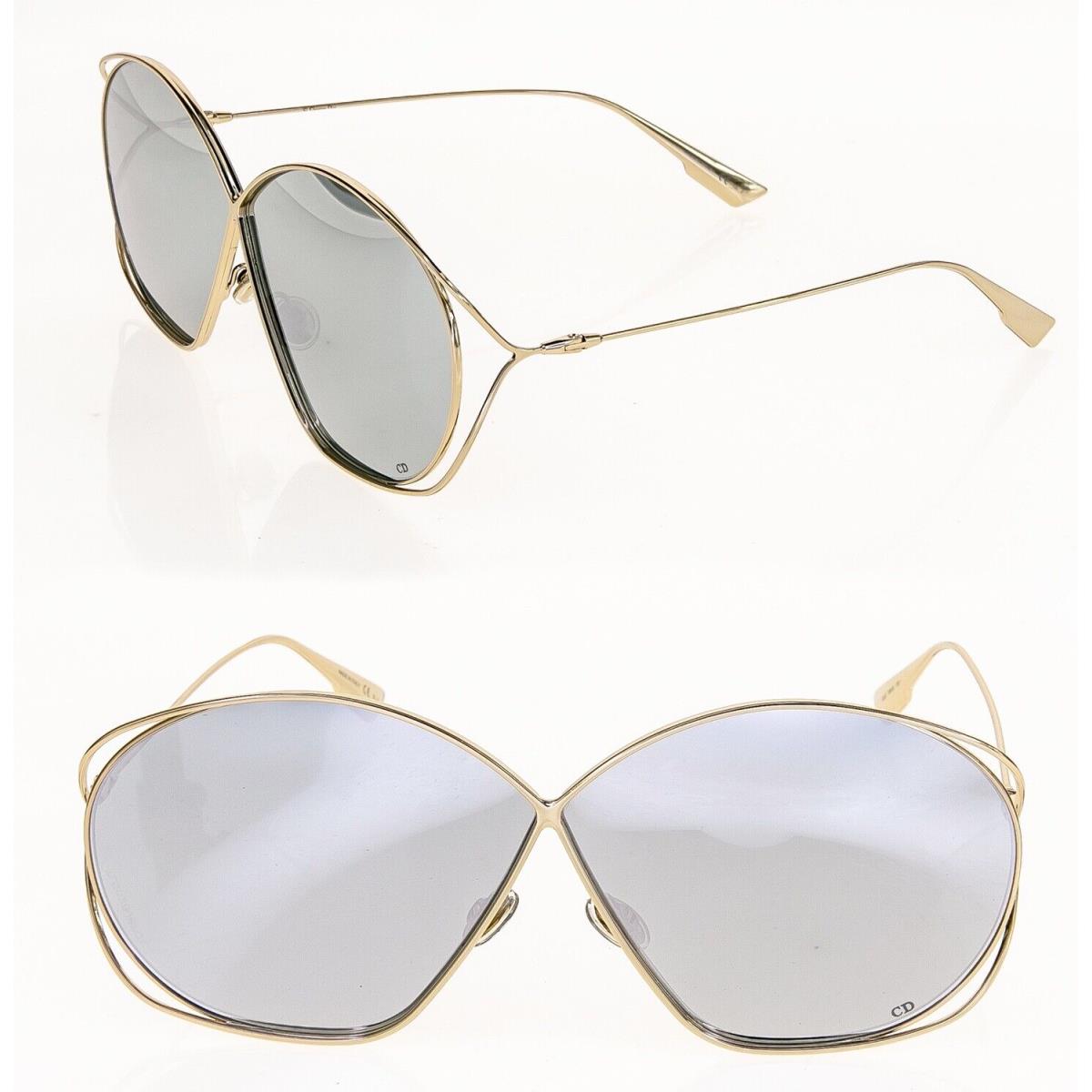 Christian Dior Stellaire 2 Gold Silver Mirrored Metal Sunglasses Women