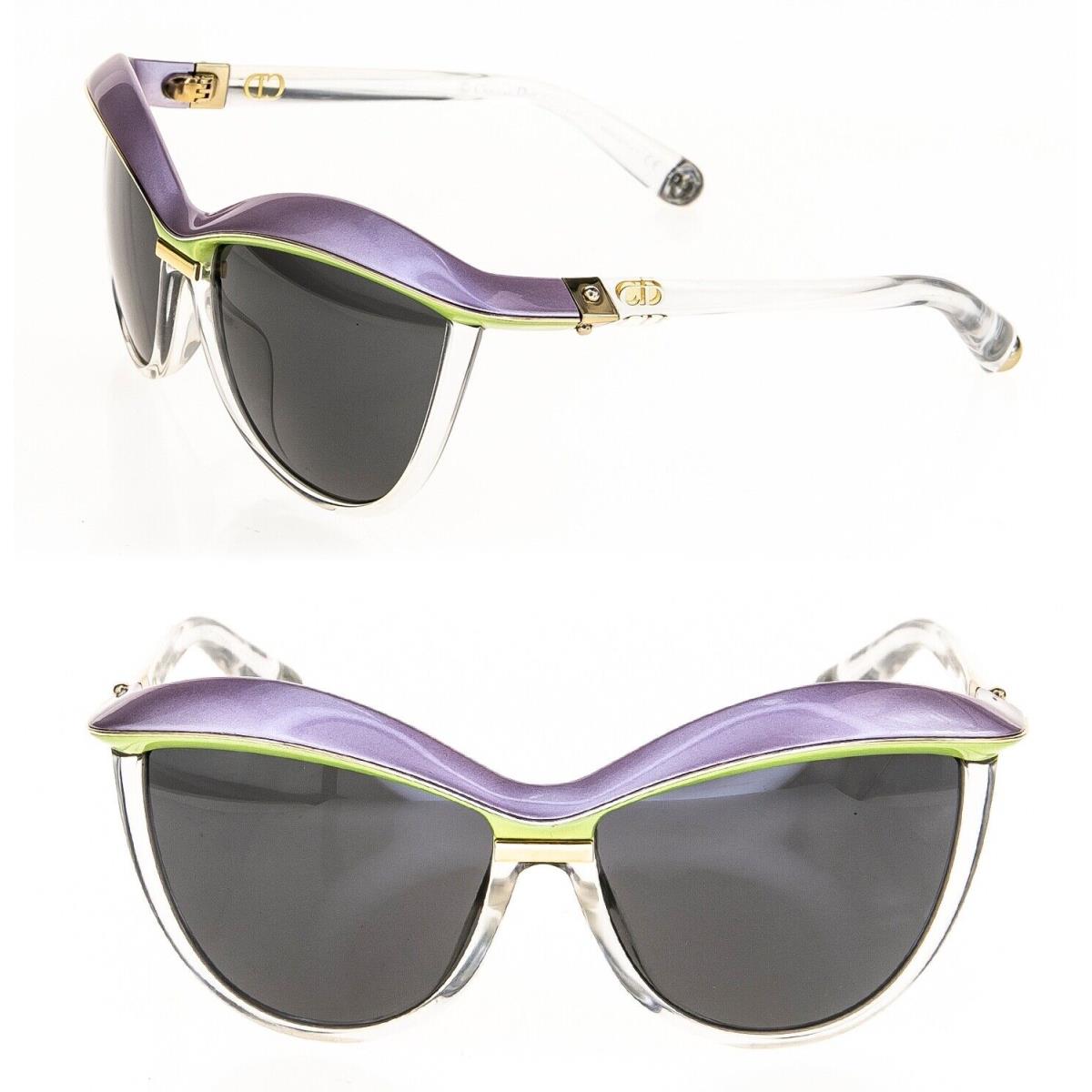 Christian Dior Demoiselle 2 Crystal Mauve Pink Green Color Block Brow Sunglasses