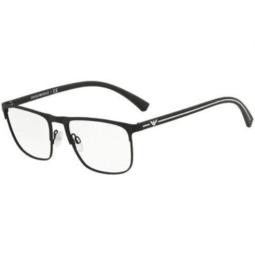 Emporio Armani Rx EA1079-3094 Eyeglasses Black Rubber w/ Demo 55mm