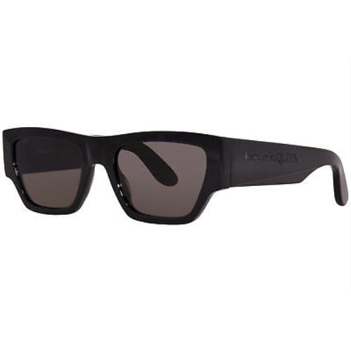 Alexander Mcqueen AM0393S 001 Sunglasses Men`s Black/grey Square Shape 55mm