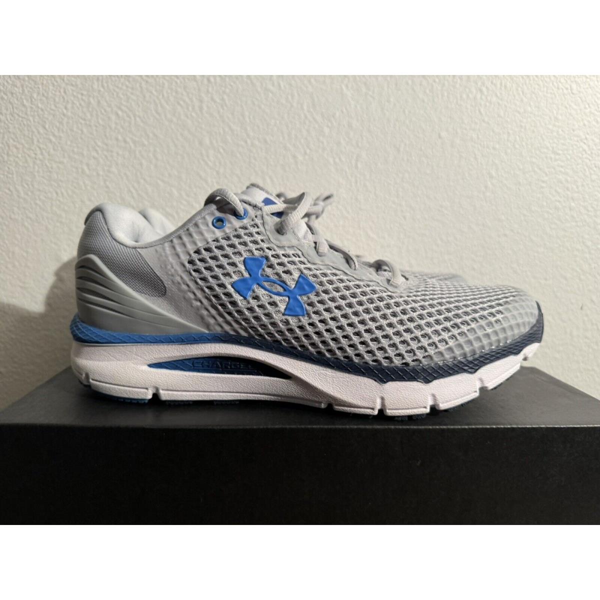 Under Armour Charged Intake 5 UA Grey Navy White Men s Running Shoes Size 8 - Gray