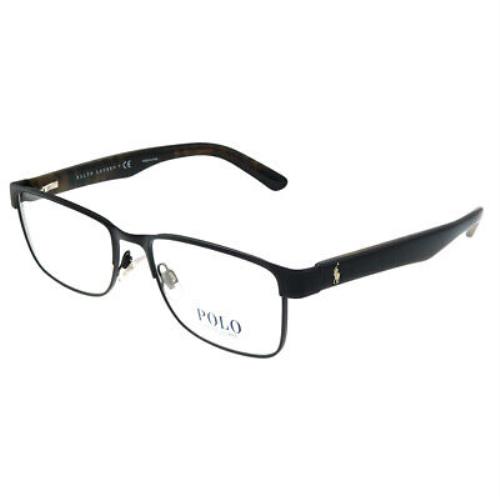 Polo Ralph Lauren PH 1157 9038 Matte Black Metal Rectangle Eyeglasses 53mm