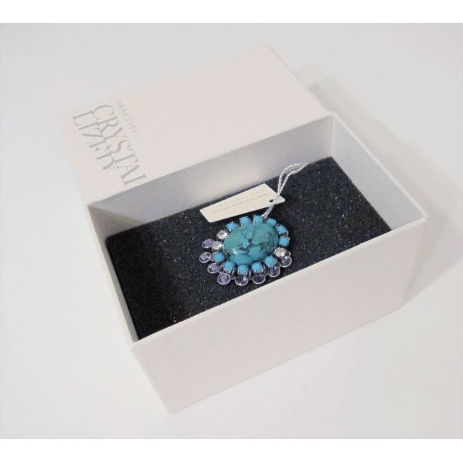 Swarovski Crystallized Sierra Ring Zoe Kravitz Capsule Collection Turquoise Sz 9