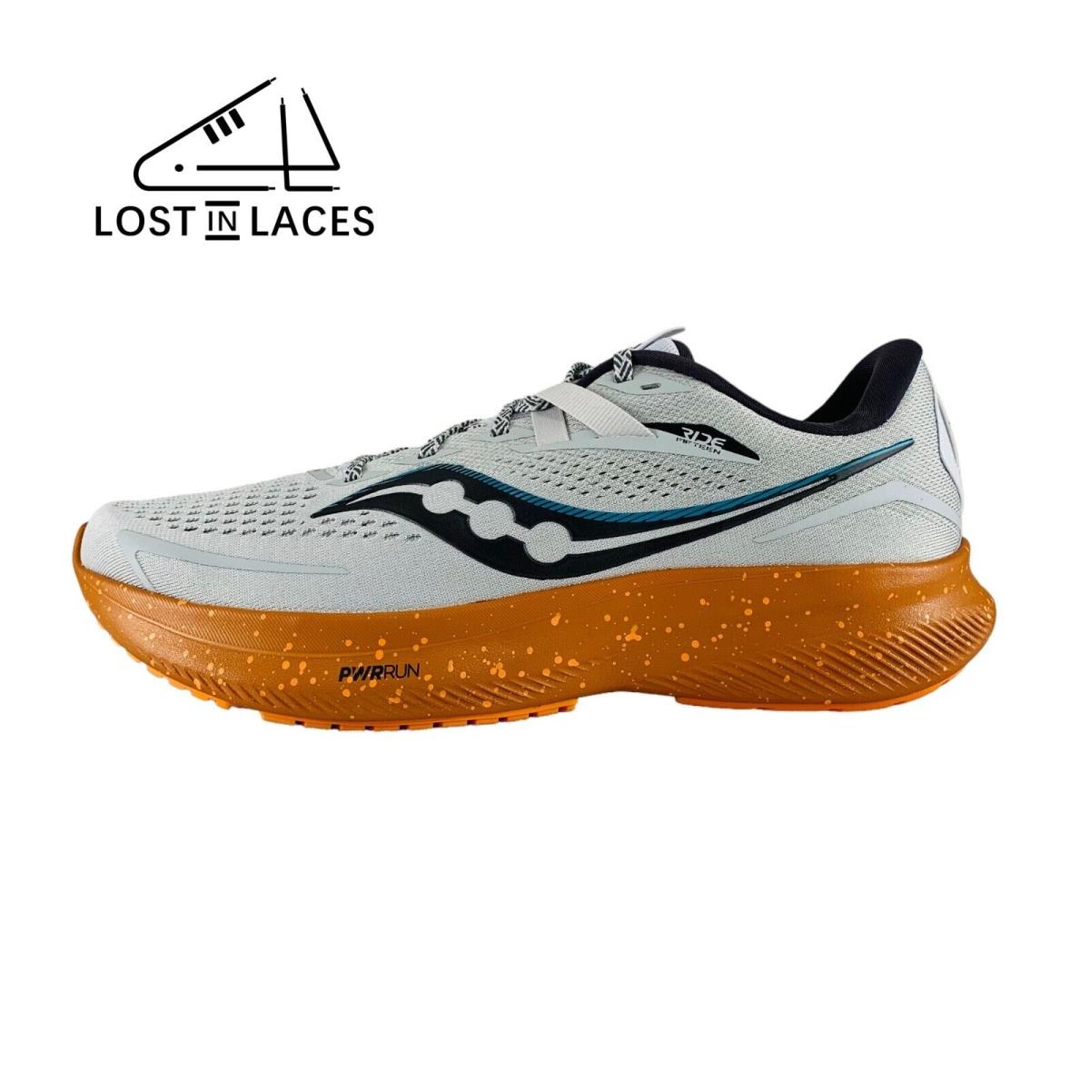 Saucony Ride 15 Grey Orange Sneakers Running Shoes S20729-27 Men`s Sizes
