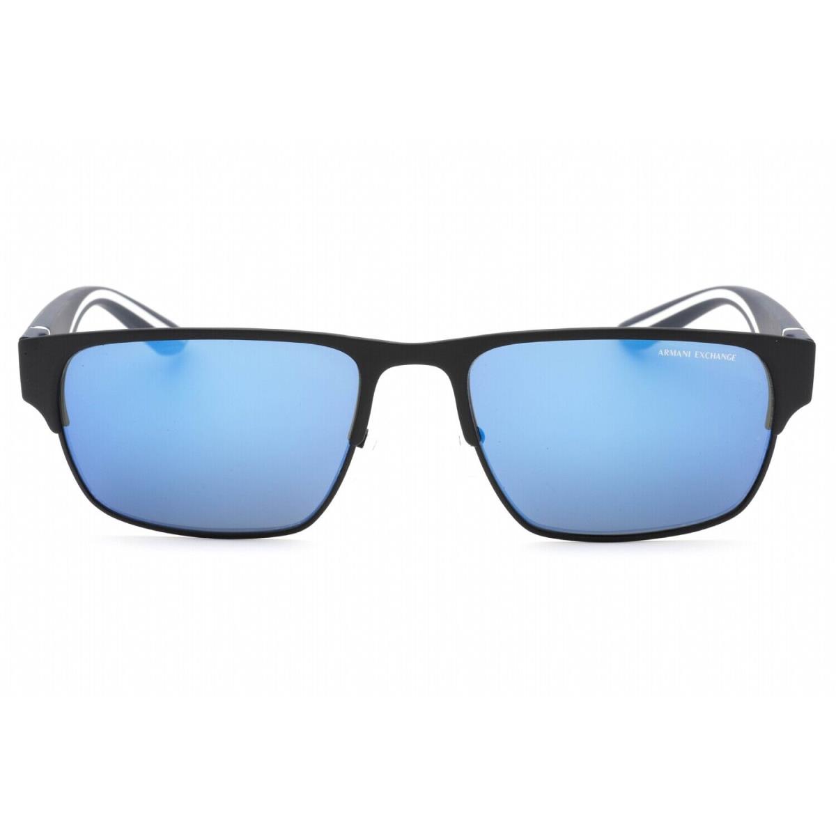 Armani Exchange AX2046S 609955 Sunglasses Matte Blue Frame Blue Mirror