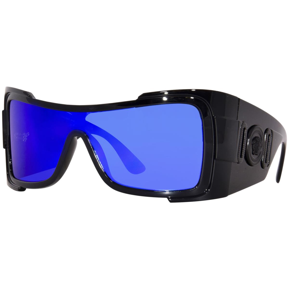 Versace VE4451 GB1/55 Sunglasses Black/dark Grey Mirror Blu Electric 127mm