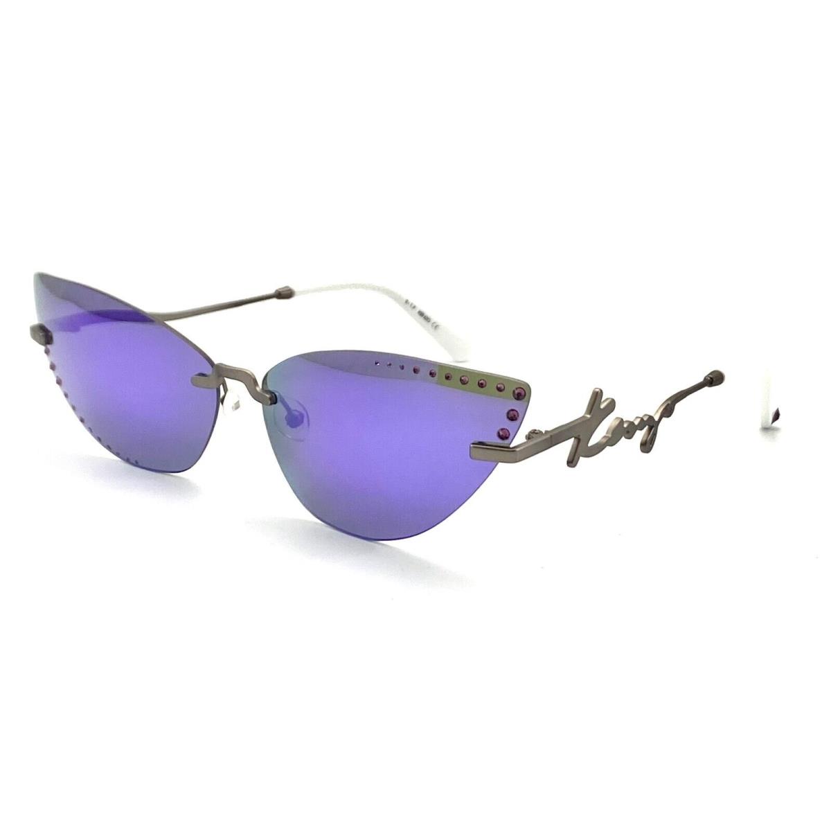 Kenzo Paris KZ40004U 13Z Silver Sunglasses 67-14 140 W/case - Silver Frame, Purple Lens