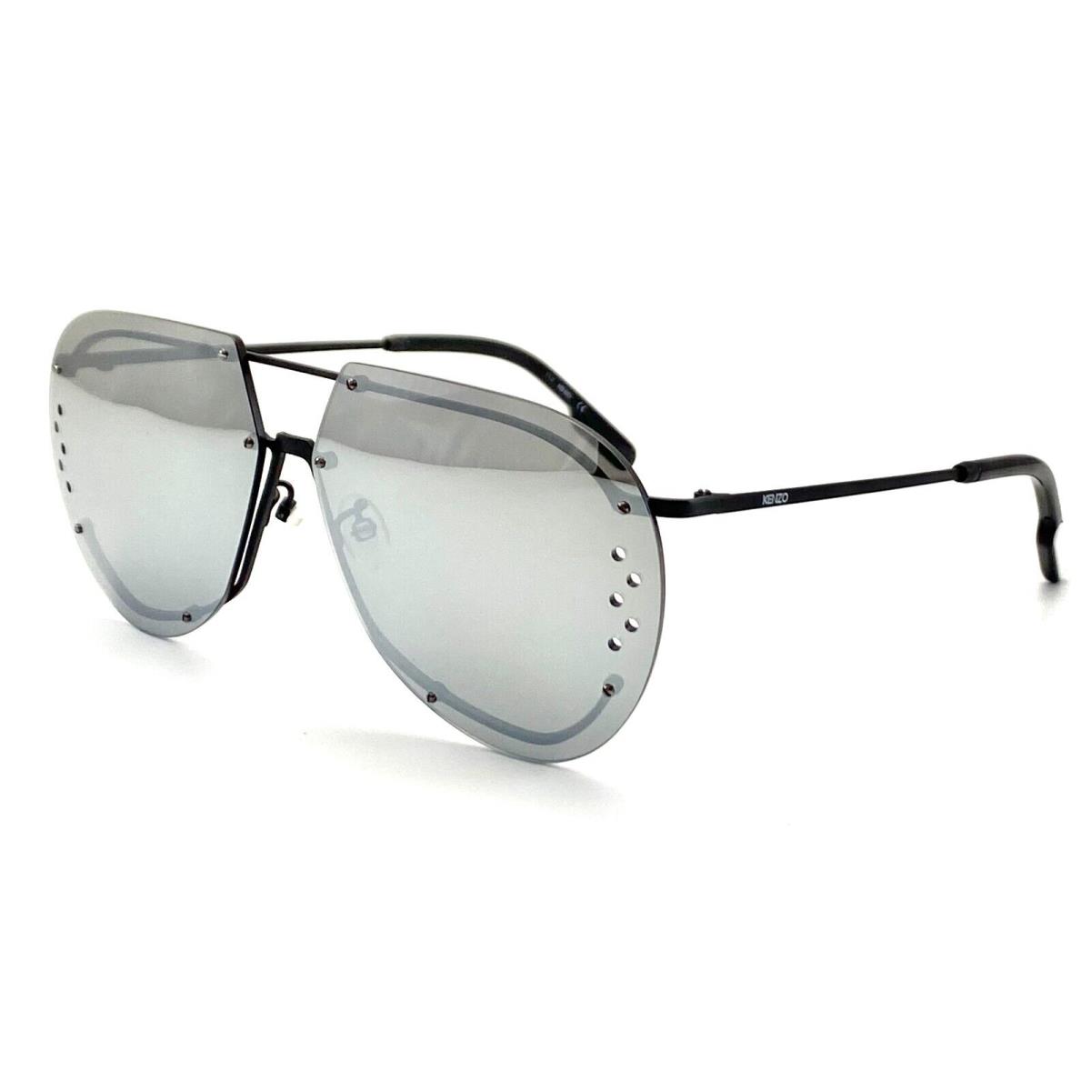 Kenzo Paris KZ40058U 02C Black Sunglasses 63-12 145 W/case - Black Frame, Silver Lens