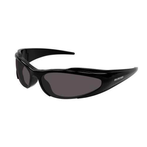 Balenciaga BB0253 001 Black/grey Cat Eye Men`s Sunglasses