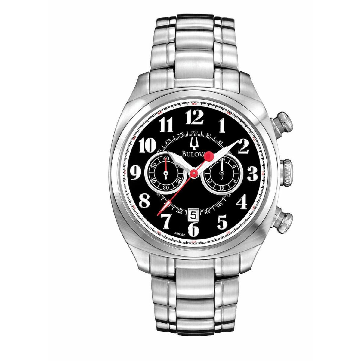 Bulova Adventurer Men`s Black Dial Chronograph Watch 96B162