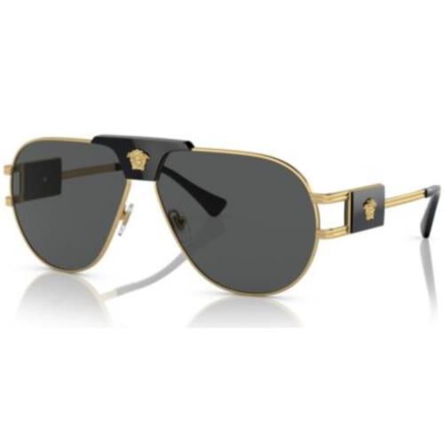 Versace Sunglasses VE 2252-100287 Gold w/ Gray Lens 63mm