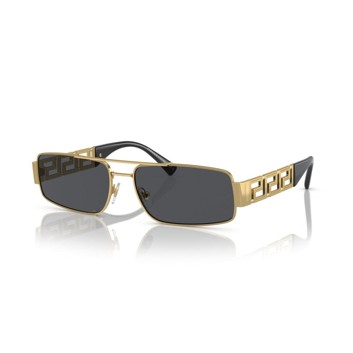 Versace 0VE2257 100287 60mm Man Sunglasses Gold Frame Dark Grey Lenses