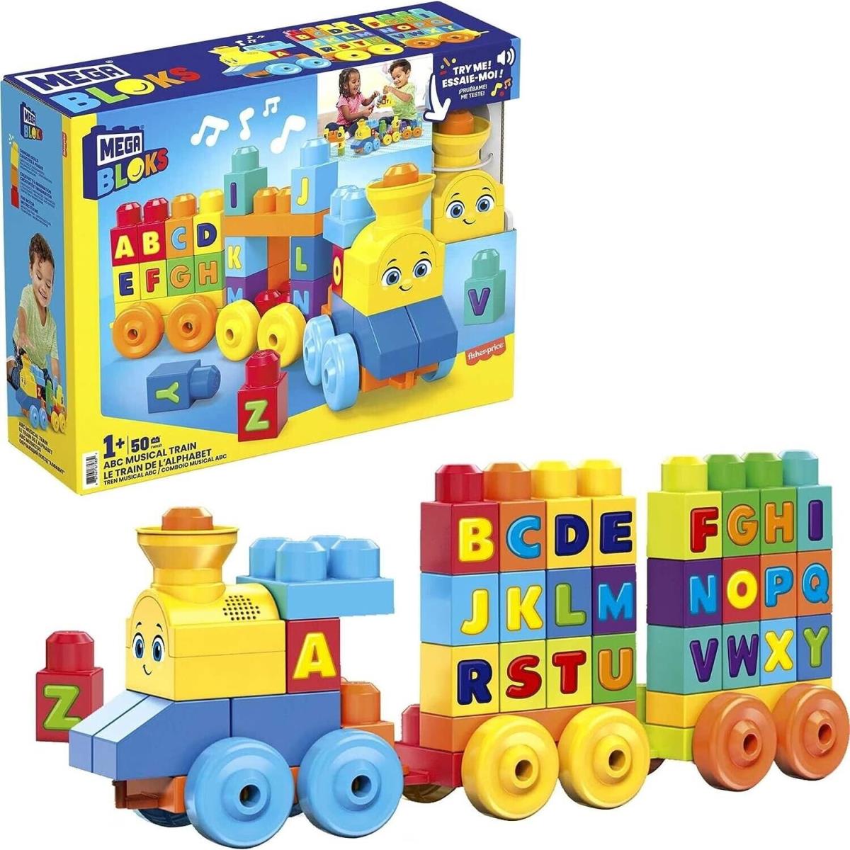 Mega Bloks Fisher-price Abc Blocks Building Toy Abc Musical Train with 50 Piece