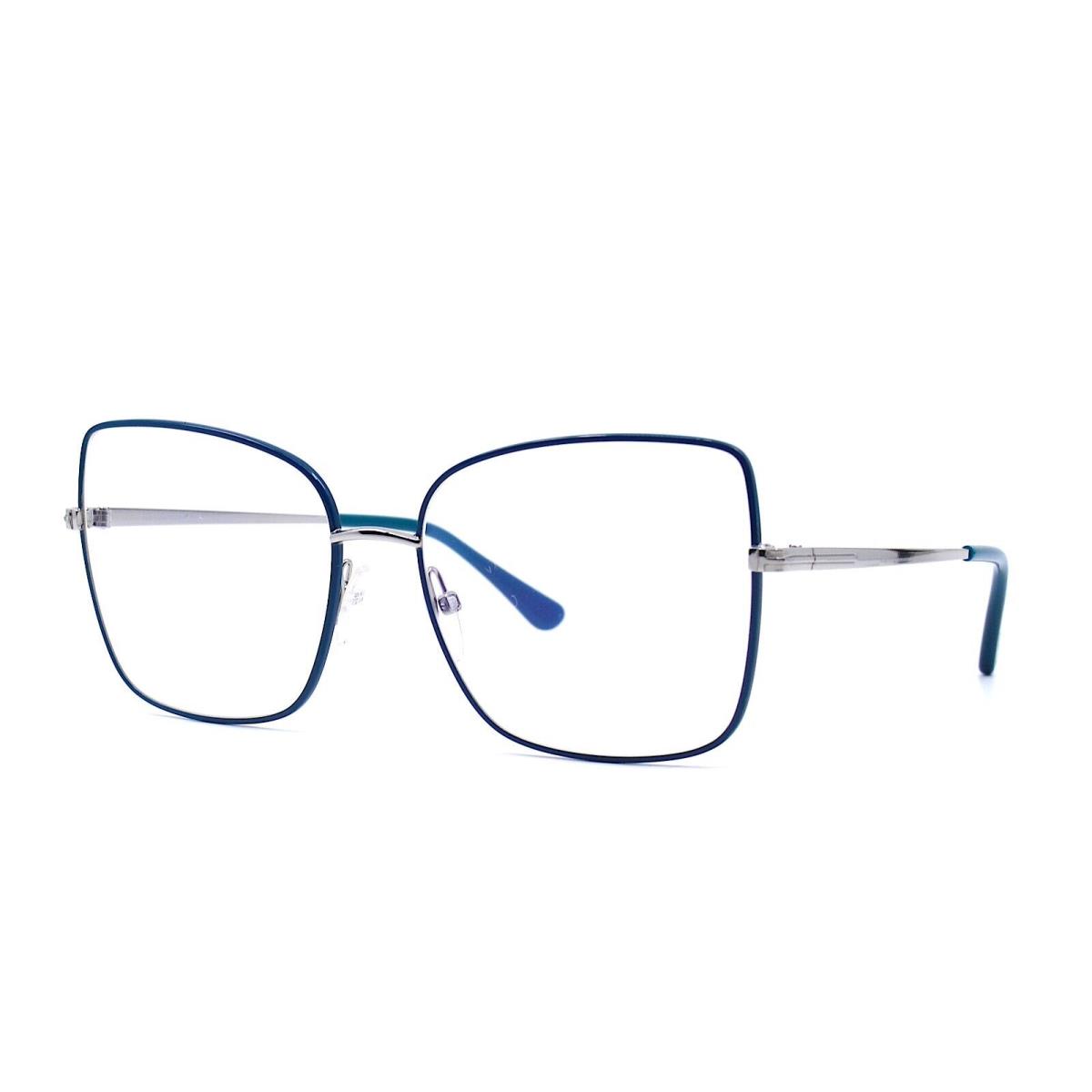 Tom Ford TF5613/V-B 098 Turquoise Silver Blue Block Eyeglasses Frame