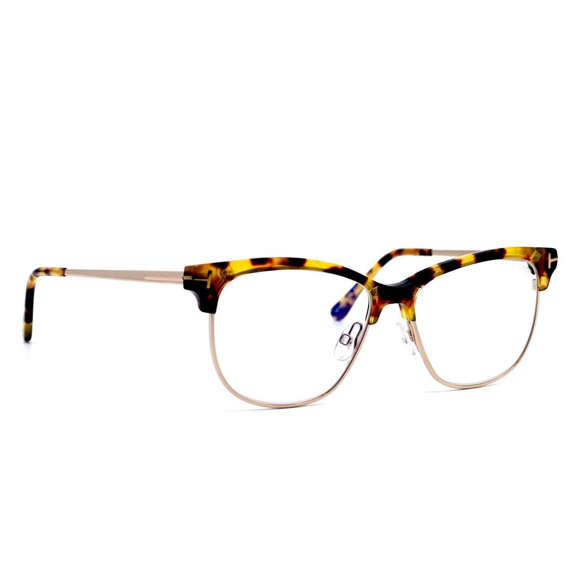 Tom Ford TF5546-B Havana Gold Blue Block Eyeglasses Frame 52-14