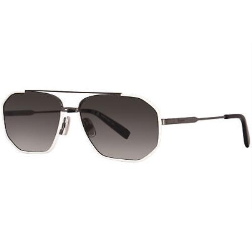 Salvatore Ferragamo SF303SL 026 Sunglasses Men`s Dark Ruthenium/white/grey 60mm