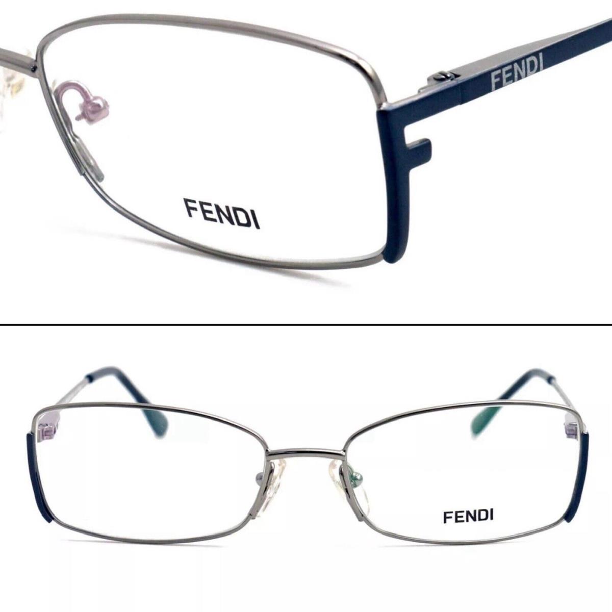 Fendi Eyeglasses Frame with Case 135MM Silver Blue 906 Rectangular