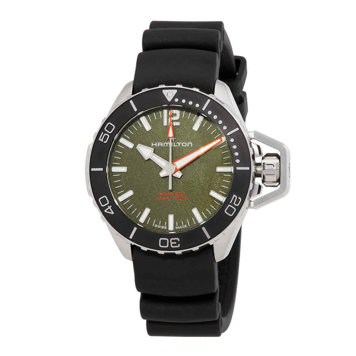 Hamilton Khaki Navy Frogman Automatic Green Dial Men`s Watch H77455360