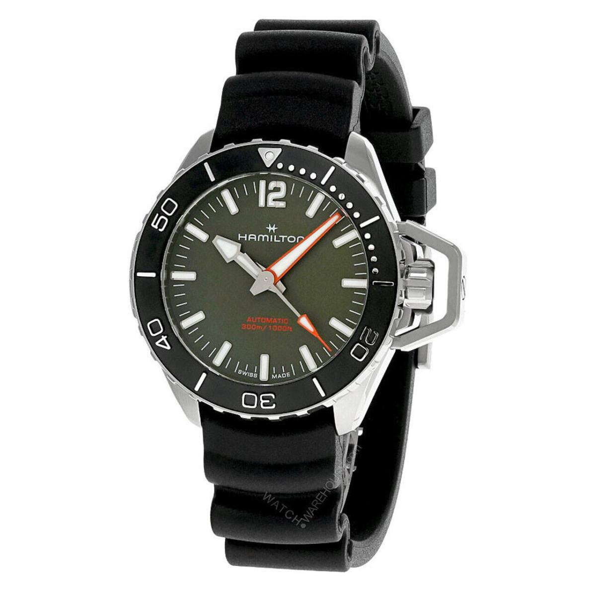 Hamilton Khaki Navy Frogman Automatic Green Dial Men`s Watch H77455360