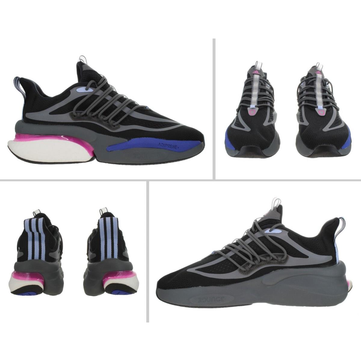 Adidas Men`s Alphaboost V1 Black - Multicolor Training Shoes Size 11.5 - Core Black, Lucid Fuchsia, Blue