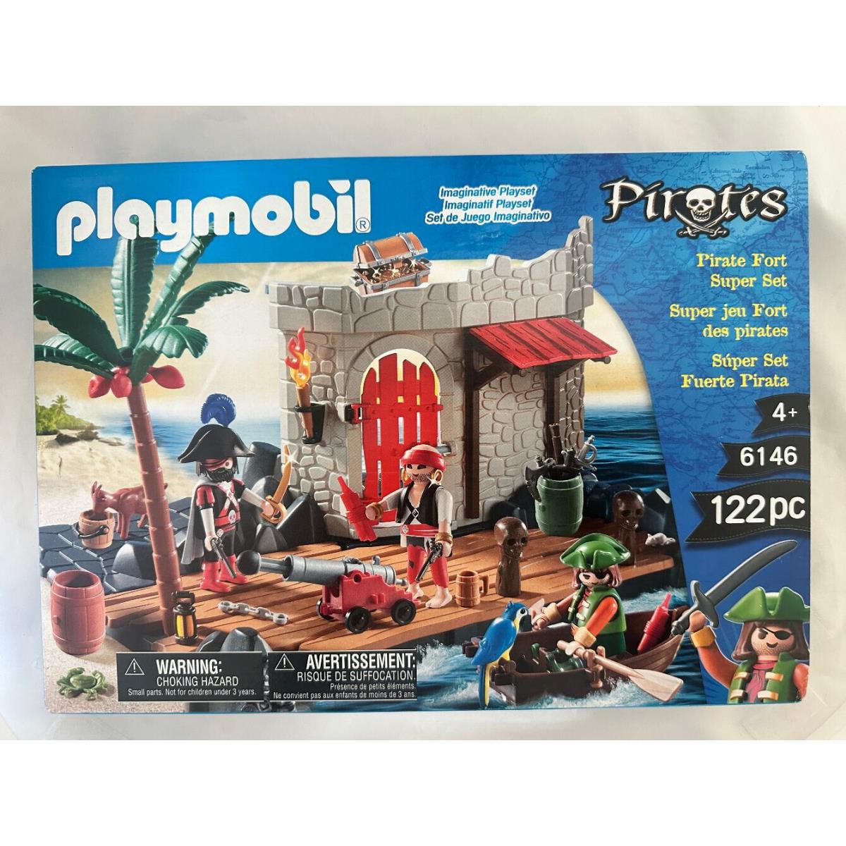 Playmobil 6146 Pirate Fort Super Set with Floating Rowboat 122 Piece