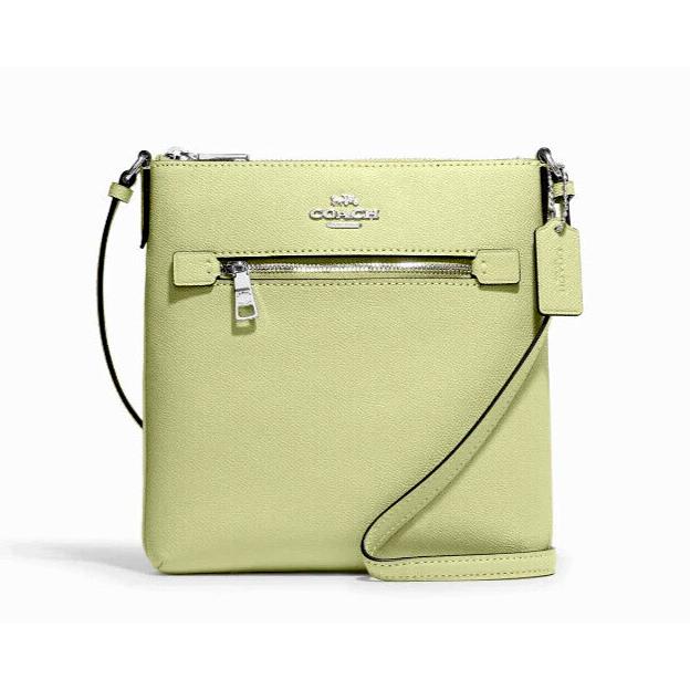 Coach CE871 Mini Rowan File Bag Crossgrain Leather Pale Lime