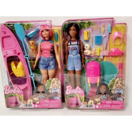 Barbie It Takes Two Camping Playset Daisy Doll Puppy Kayak and Brooklyn Set 2