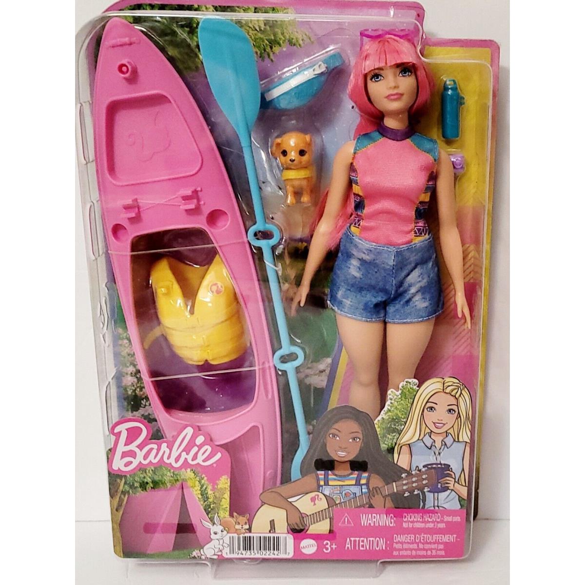 Barbie It Takes Two Camping Playset Daisy Doll Puppy Kayak Life Jacket Puppy