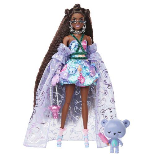 Barbie Extra Fancy Fashion Doll Accessories Dressed in a Teddy-print Gown with