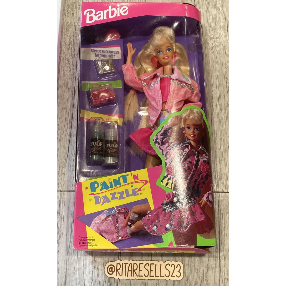 1993 Barbie Paint N Dazzle Doll Tulip Nrfb 10039