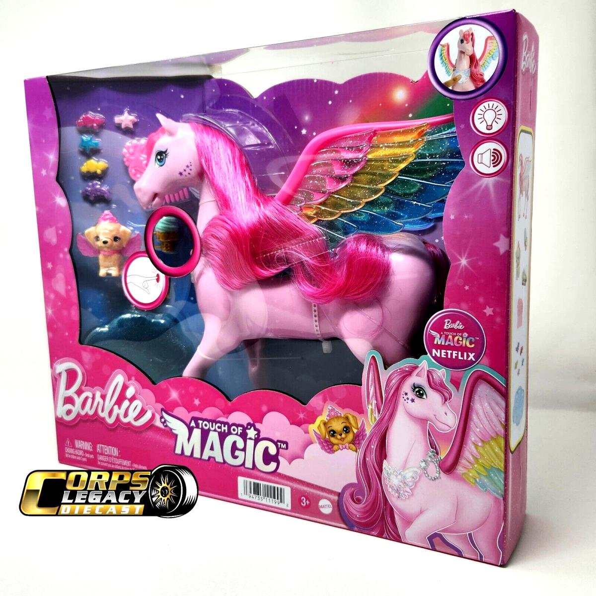 Barbie A Touch of Magic Winged Horse Pegasus Lights Sounds 10 Accessories 2023