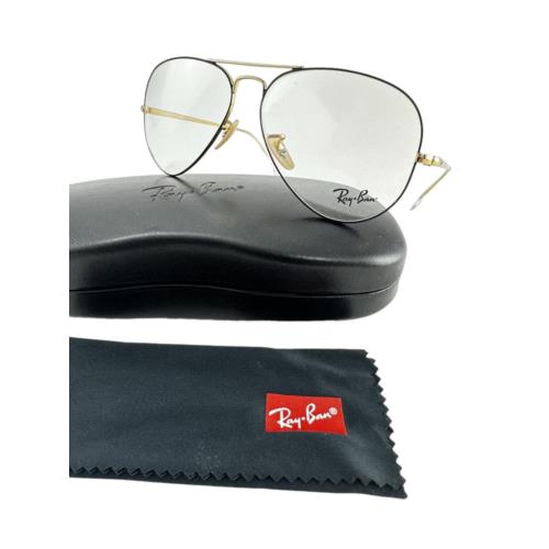 Ray Ban Aviator Matte Black Fashion Frames Gold 58-14-140 Eyeglasses RX6489