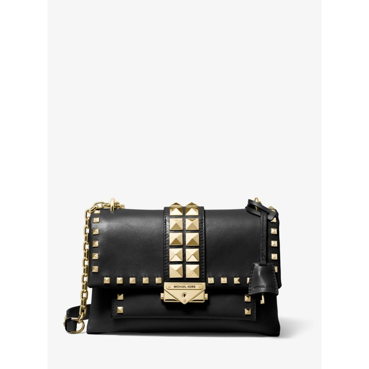 Michael Kors Cece Real Leather Medium or XS Crossbody/shoulder Bag Studded Black xs/small gold Chain Studs crossbody