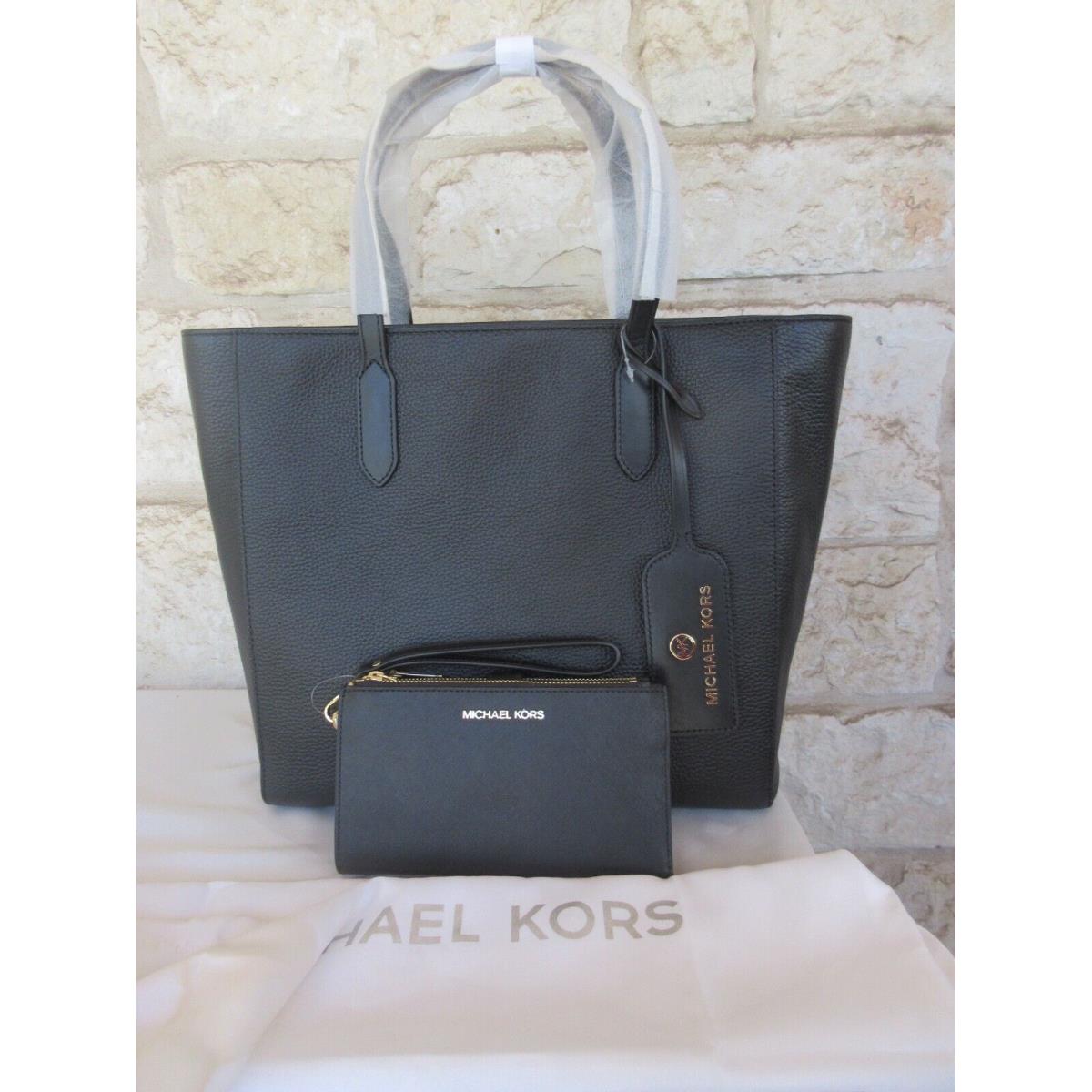 Michael Kors Sinclair Large Pebbled Leather Tote Bag + Wristlet + Dust Bag Set