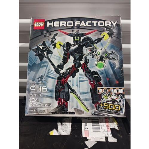 2012 Lego Hero Factory Set 6203 Black Phantom 124 Pcs Nip Retired -F10