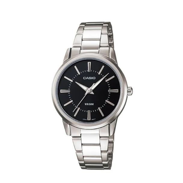 Casio Analog Stainless Steel Band Women`s Black Dial Watch LTP-1303D-1AVDF