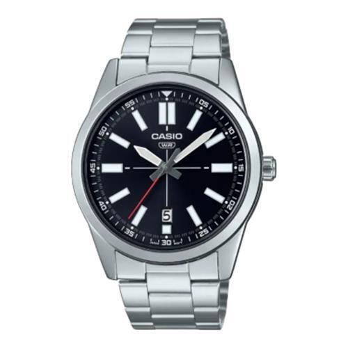 Casio MTP-VD02D-1EUDF Men`s Stainless Steel Black Dial 3-Hand Analog Watch