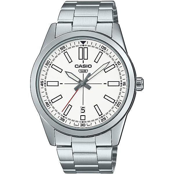 Casio MTP-VD02D-7EUDF Men`s Stainless Steel White Dial 3-Hand Sporty Watch