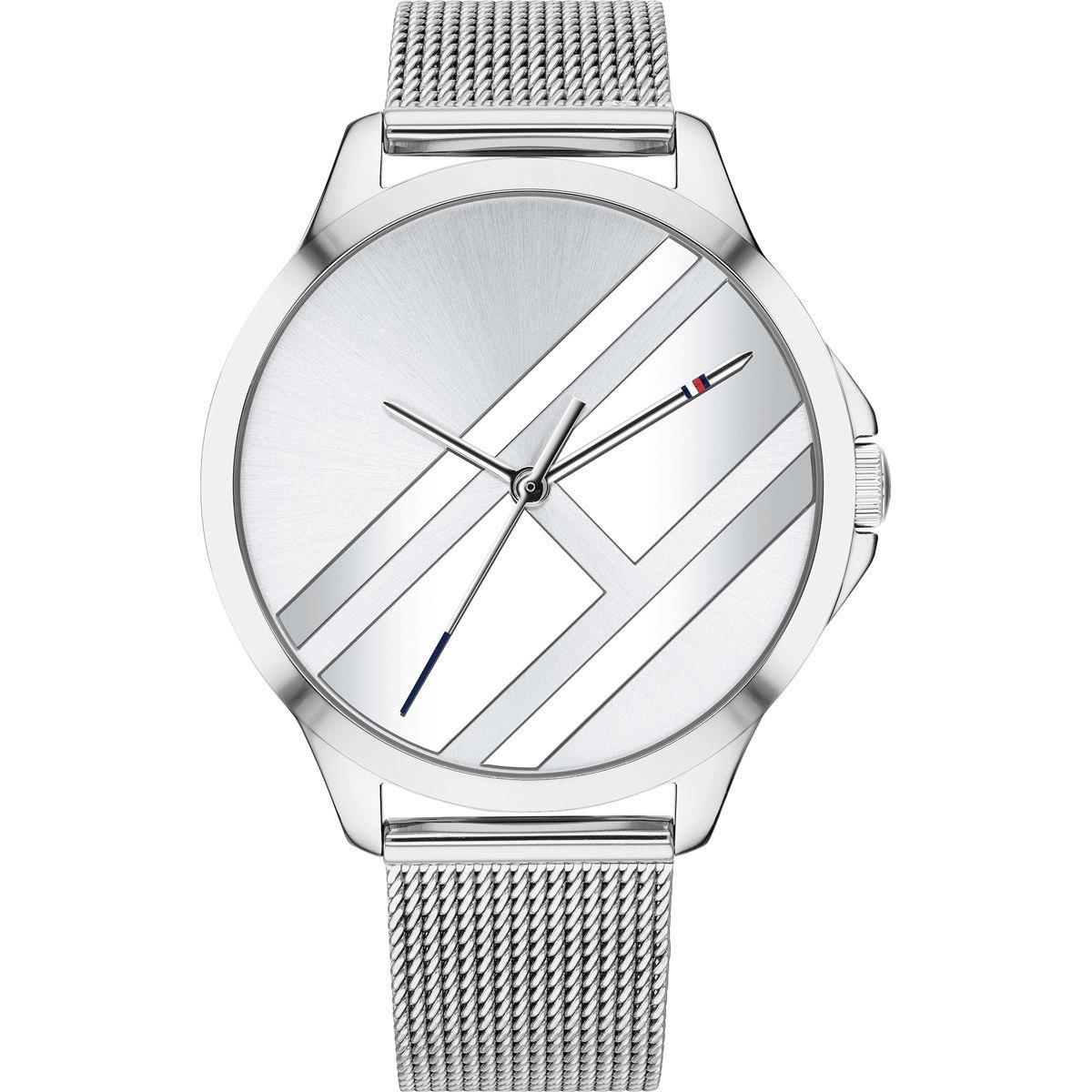 Tommy Hilfiger Peyton Ladies Silver Logo Dial Steel Mesh Strap Watch 1781961