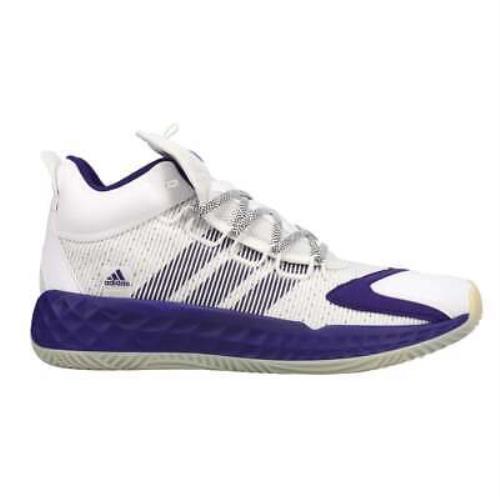 Adidas Pro Boost Mid Basketball Mens Purple White Sneakers Athletic Shoes FW95 - Purple, White