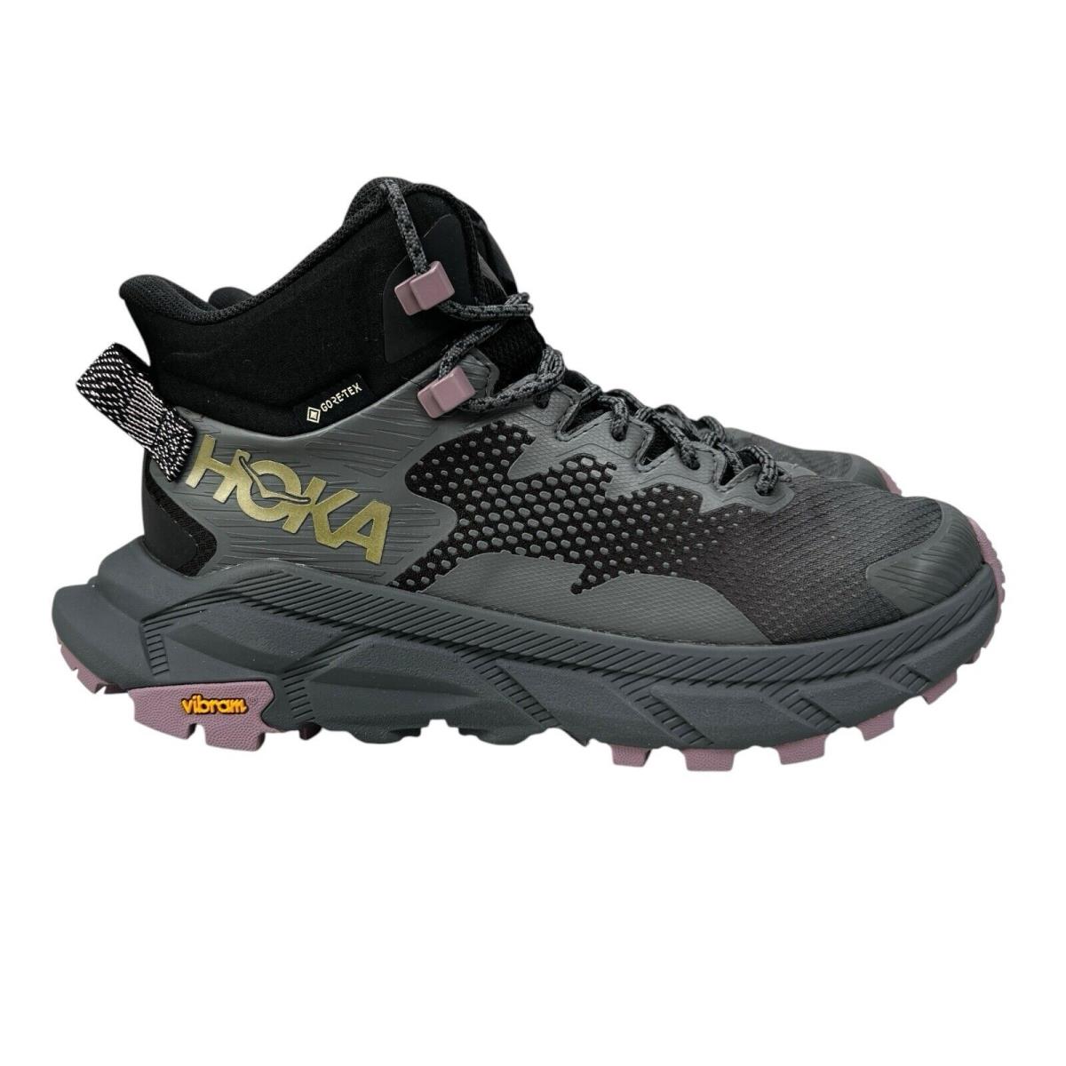 Hoka One One Trail Code Gtx Black Castlerock Hiking Boots Women`s Size 6.5 B