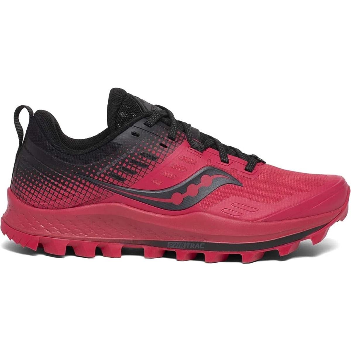 Saucony Women`s Peregrine 10 Trail Running Walking Shoes Barberry Black Size 6 - Red
