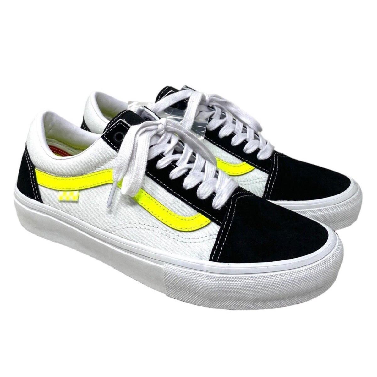 Vans Old Skool Skate Neon Sneakers Suede Canvas Black For Men Shoes VN0A5FCB6M5