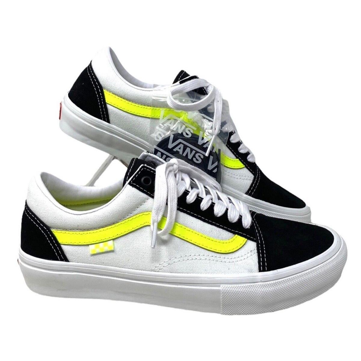 Vans Old Skool Skate Neon Sneakers Canvas Suede Black Women`s Shoes VN0A5FCB6M5