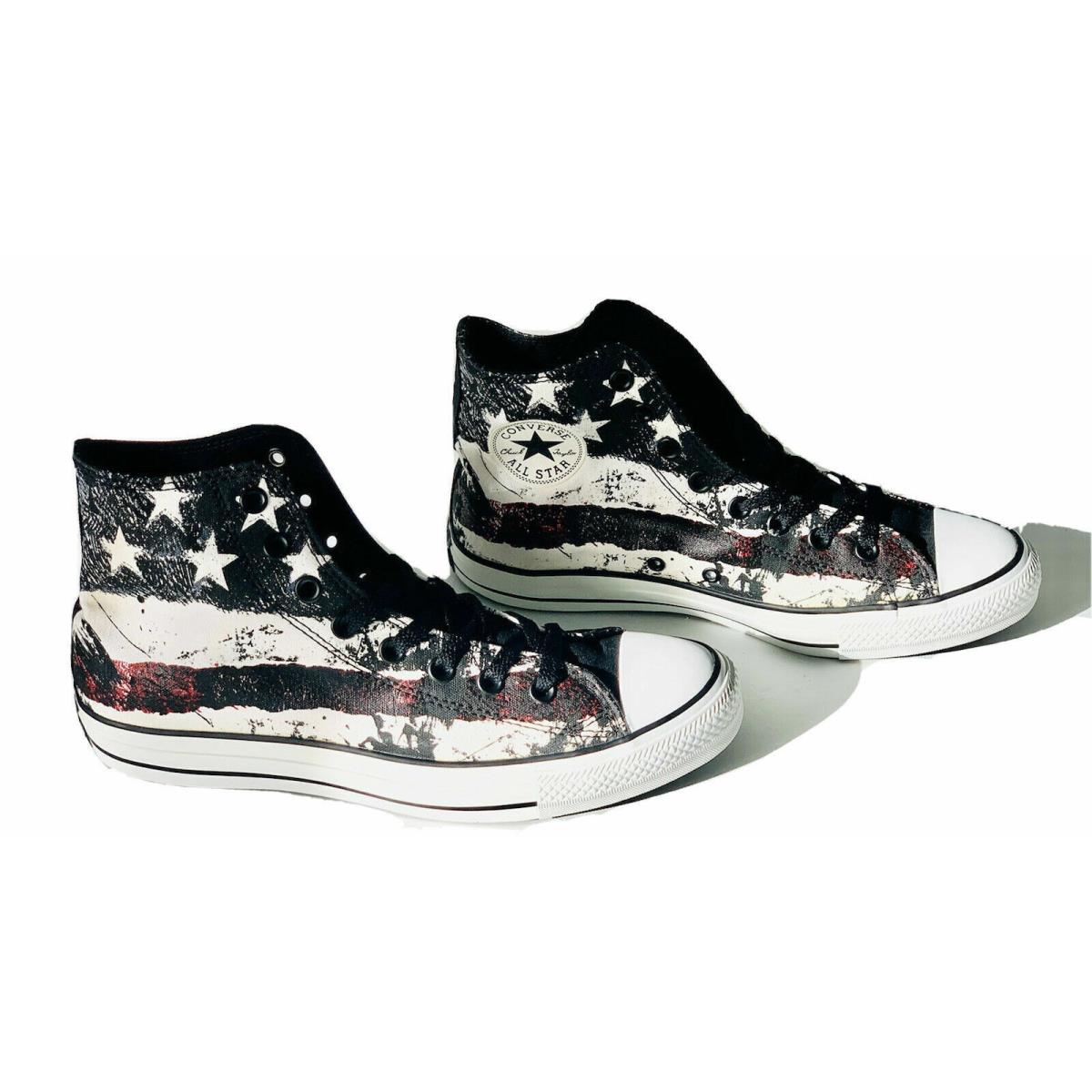 Converse All Star Chuck Taylor American Flag High Vintage Shoes White Mens Sz 4