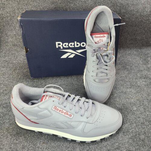 Men Reebok Classic Leather 1983 Vintage Gx0282 Cold Grey 3 Flash Red Shoes