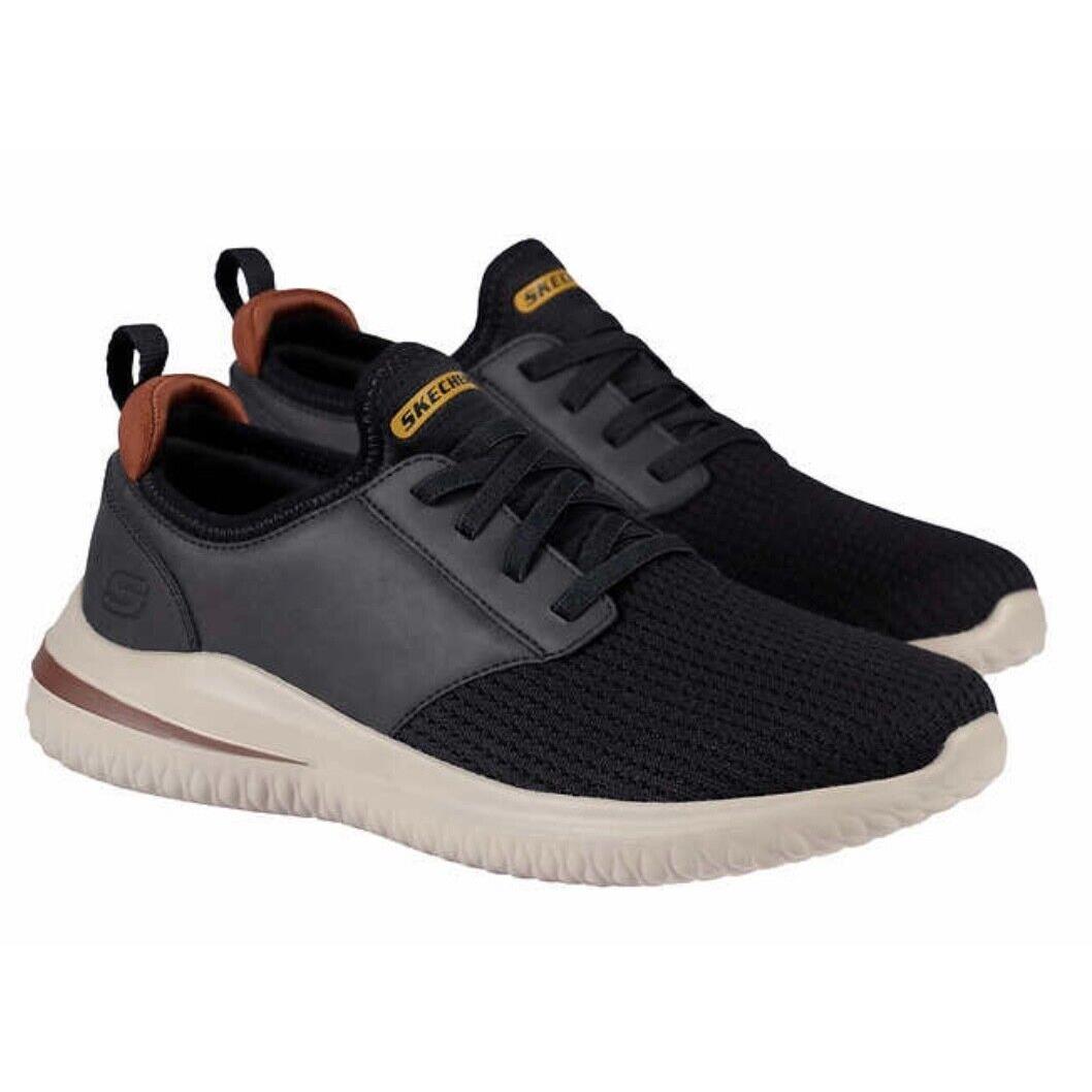 Skechers Men`s Delson Shoes Black Color Size: 8