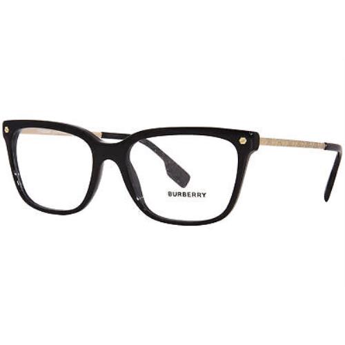 Burberry Hart BE2319 3001 Eyeglasses Women`s Black Full Rim Square Shape 54mm