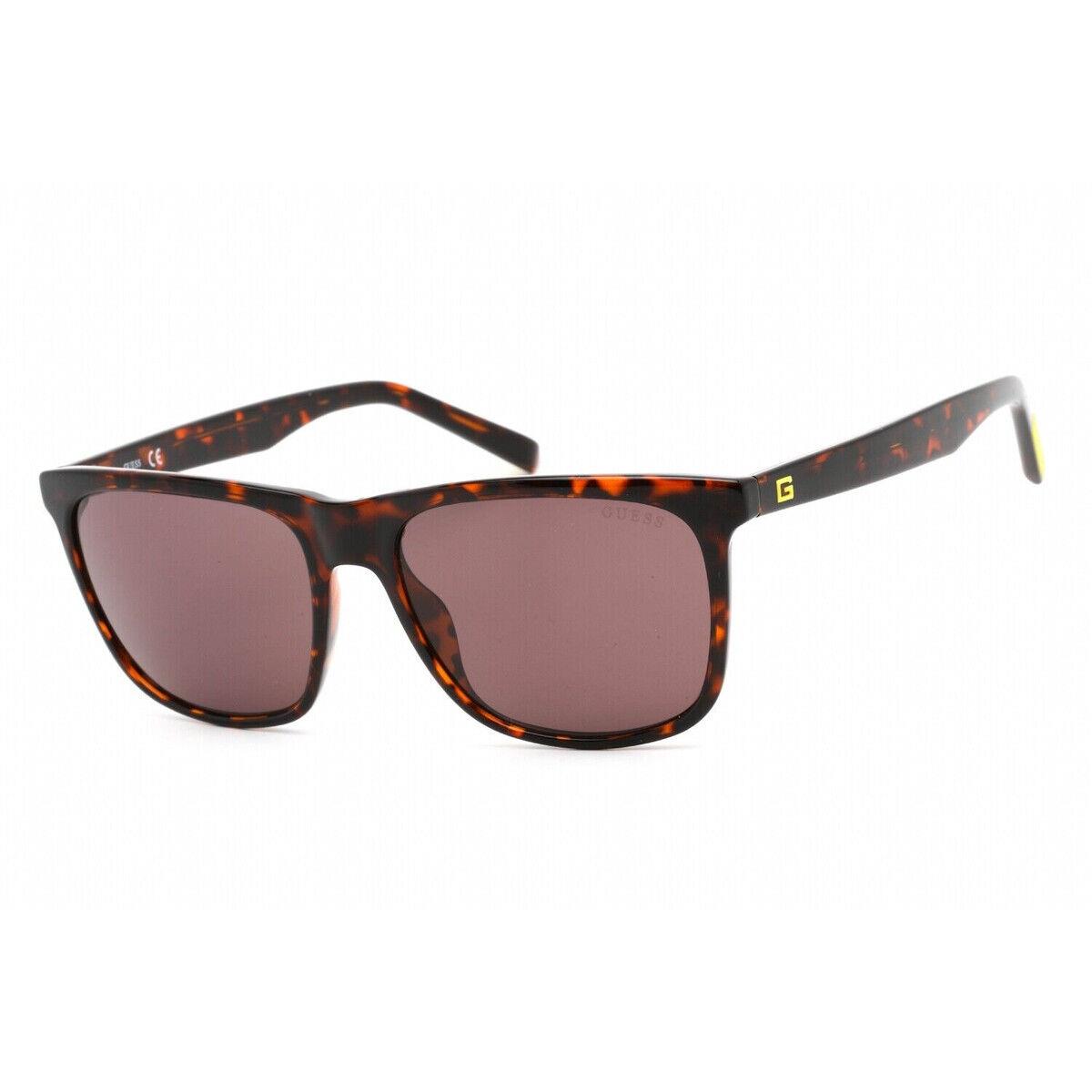 Guess GU00024 52E Dark Havana Square Brown Tinted 56-17-145mm Men`s Sunglasses